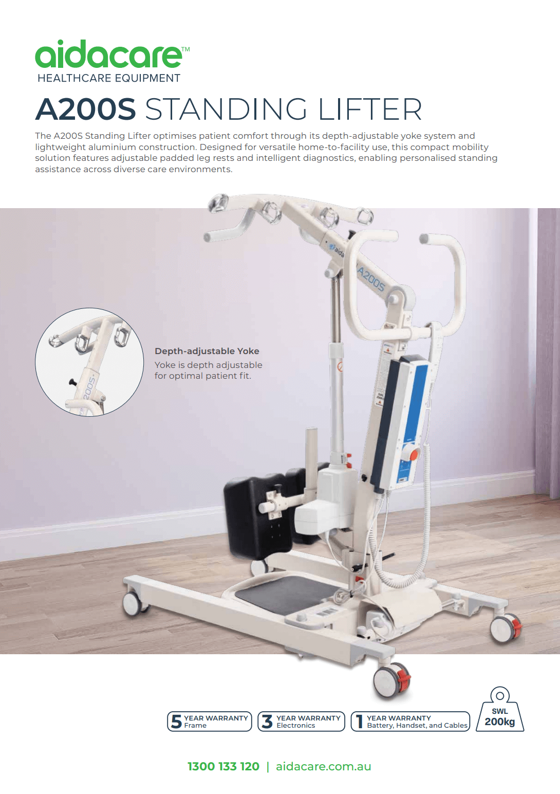 A200S Aluminium Standing Lifter Flyer