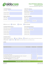 Equipment Rental Agreement Form